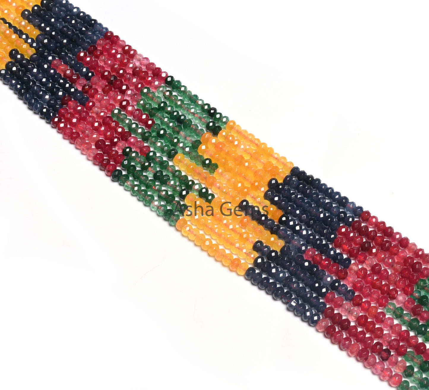Beautiful Multi Color Jade Quartz faceted Rondelle Beads,4.5mm Fine Shaded Jade machine cut Gemstone Bead,14"Strnd Jewelry Making Craft SALE