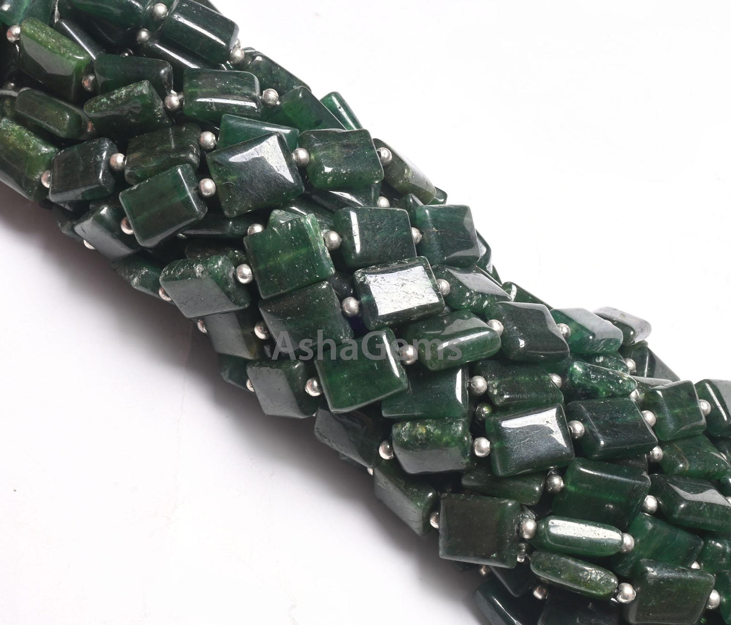 Beautiful dark Green Quartz Fancy Chicklet Handmade Beads, Fine Green Quartz Rectangle Shape Straight Drill Gemstone Loose Bead Jewelry SALE