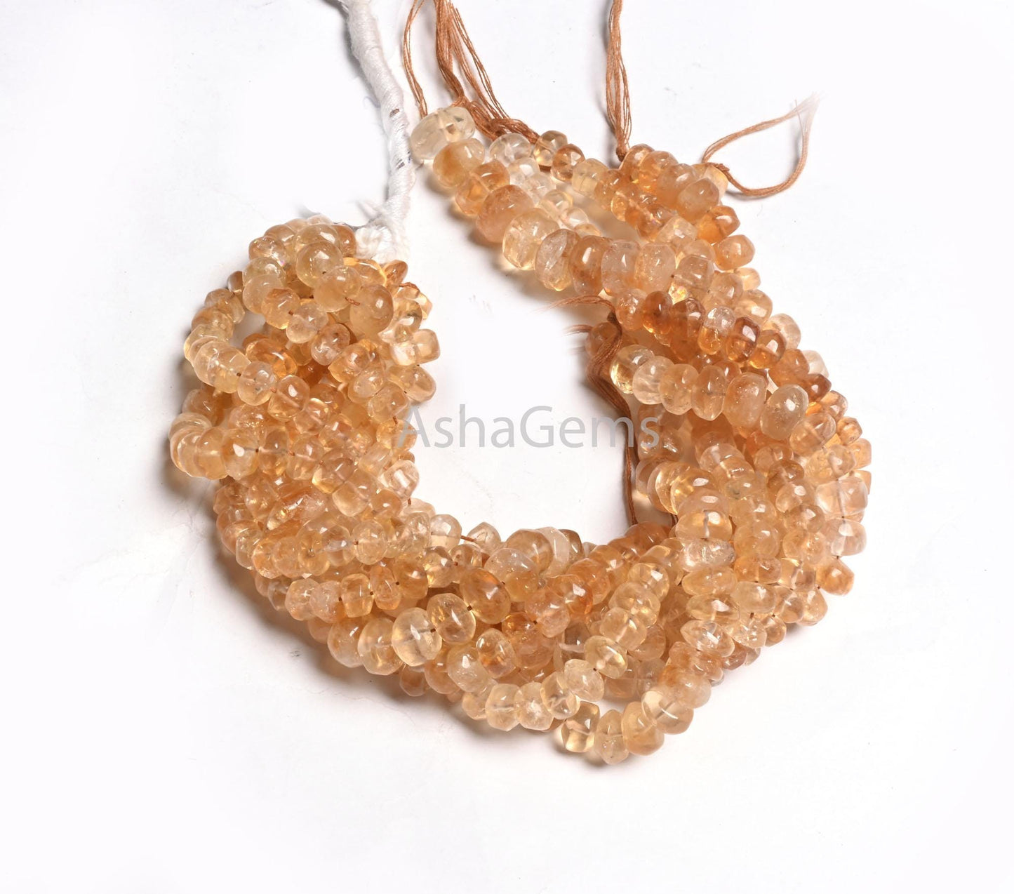 Yellow Citrine Smooth Rondelle Shape handmade Beads,9" natural Citrine Quartz Plain Gemstone Loose Beads, Citrine Beads Jewelry Making Craft