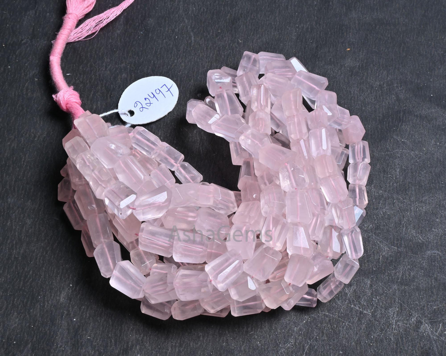 AAA Quality Pink Rose Quartz Faceted Nugget Gemstone Beads, Natural Rose Quartz Tumble Handmade Indian Cut Quartz Bead Necklace Jewelry SALE