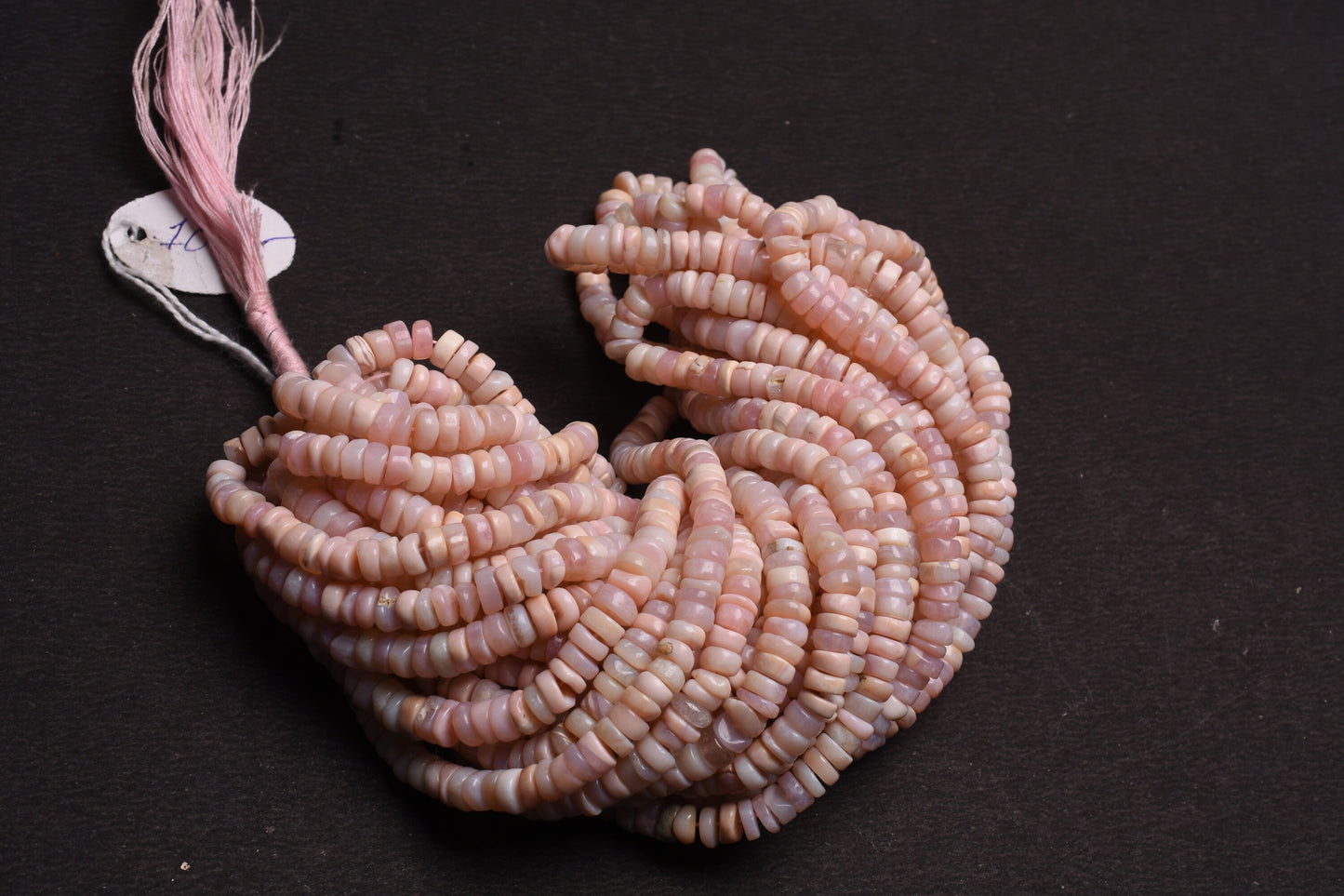 Pretty Pink Opal Wheel Shape Beads, Shaded Pink Opal Smooth Uneven Tyre Gemstone Handmade Beads, Pink Opal Beads Jewelry Making Crafts SALE