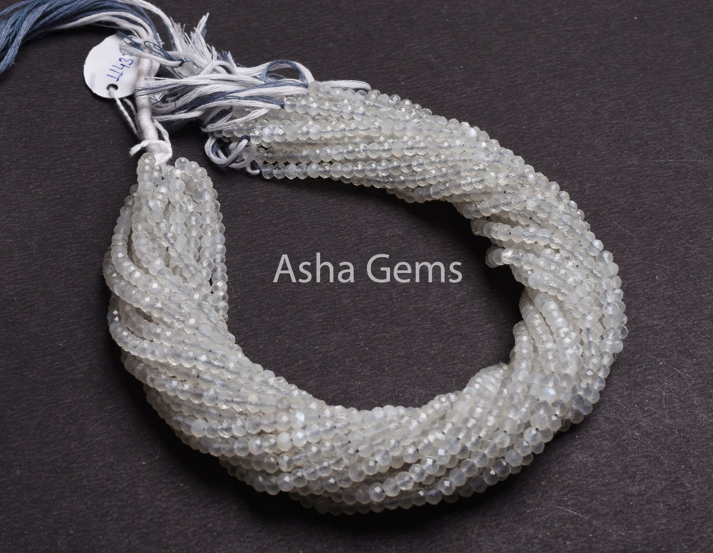 4.25 mm AAA White Moonstone Micro Cut Faceted Rondelle Beads,Top Quality Moonstone Bead,13.5" Rare Translucent White Moonstone Bead Jewelry
