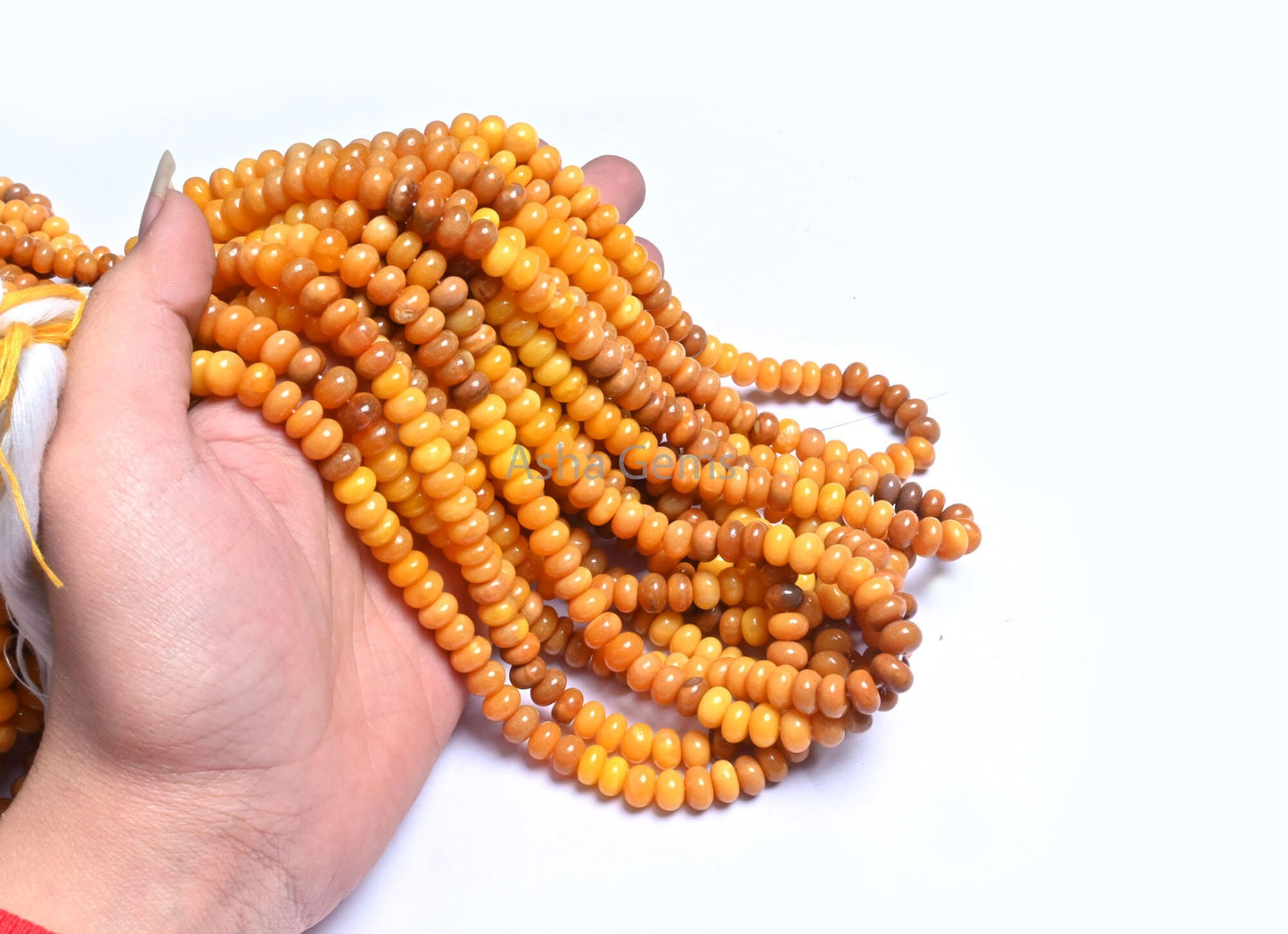AAA Quality Shaded Yellow Opal Smooth Rondelle Gemstone Beads, Beautiful Mustard Yellow Opal Plain Handmade Gemstone Opal Bead Jewelry Craft