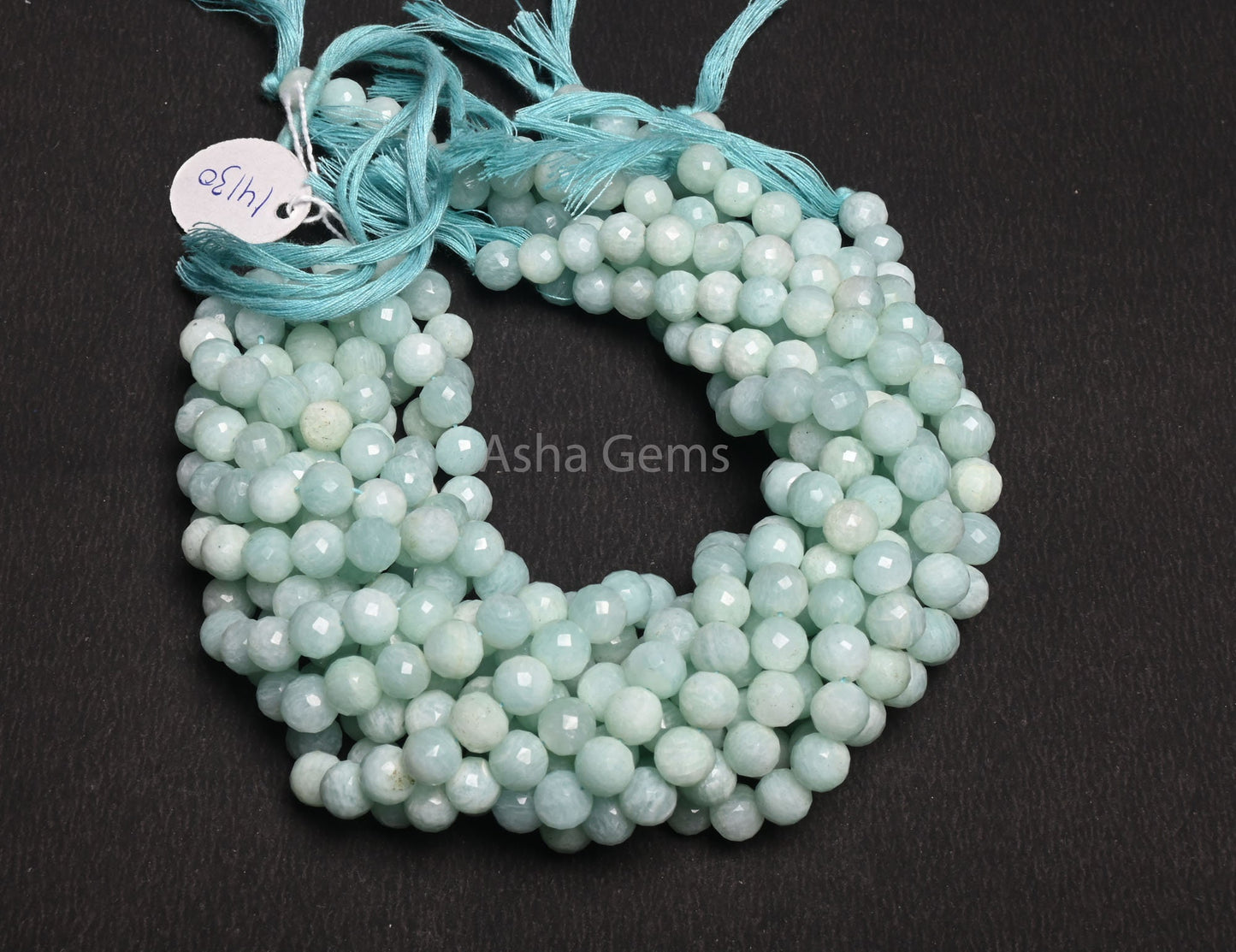 Fine Blue Amazonite Faceted Round Ball Gemstone Beads,13" Natural Amazonite Beads, Amazonite Indian Cut Round Shape Beads Jewelry Handicraft