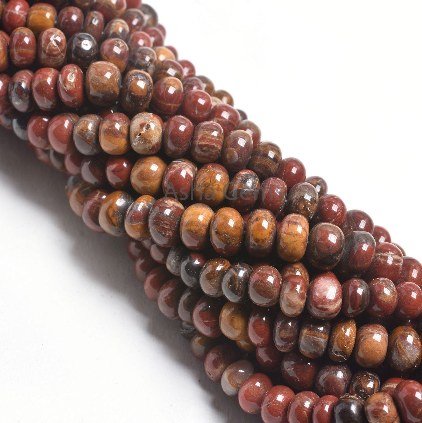 Fine Picture Jasper Smooth Rondelle Shape Beads,13" Strand Natural Jasper Plain Handmade Roundelle Gestone Loose Beads, Jasper Beads Jewelry