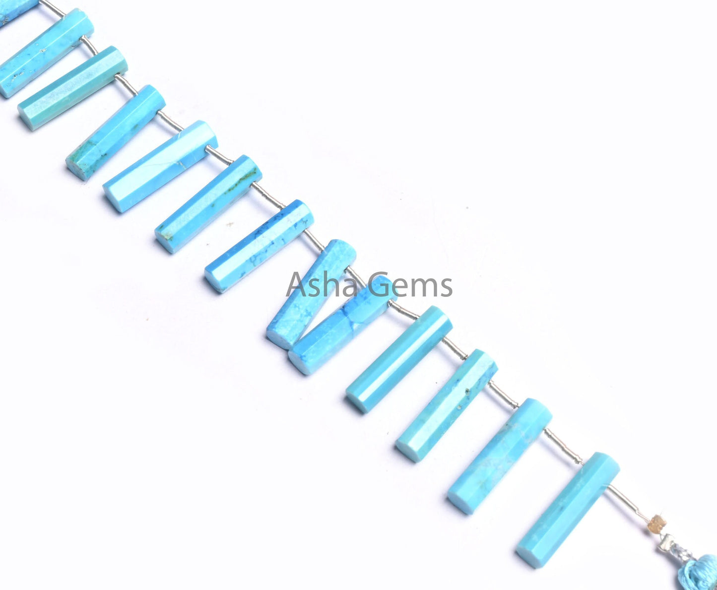 AAA Quality Blue Turquoise Howlite Faceted Long Pipe Shape Beads,5-20 mm Turquoise Fancy Side Drill Pencil Tube Gemstone Loose Beads Jewelry