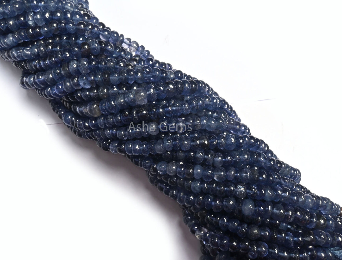 Beautiful Blue Iolite Smooth Rondelle Shape Beads, Natural Iolite Beads,13" Strand Iolite Plain Handmade Uneven Roundelle Bead Jewelry Craft
