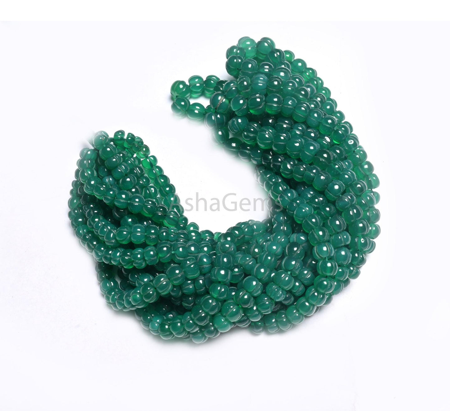 Beautiful Green Onyx Carving Watermelon Beads,16" Strand Onyx Handmade Carved Rondelle Beads, Green Onyx Carve Pumpkin Gemstone Bead Jewelry