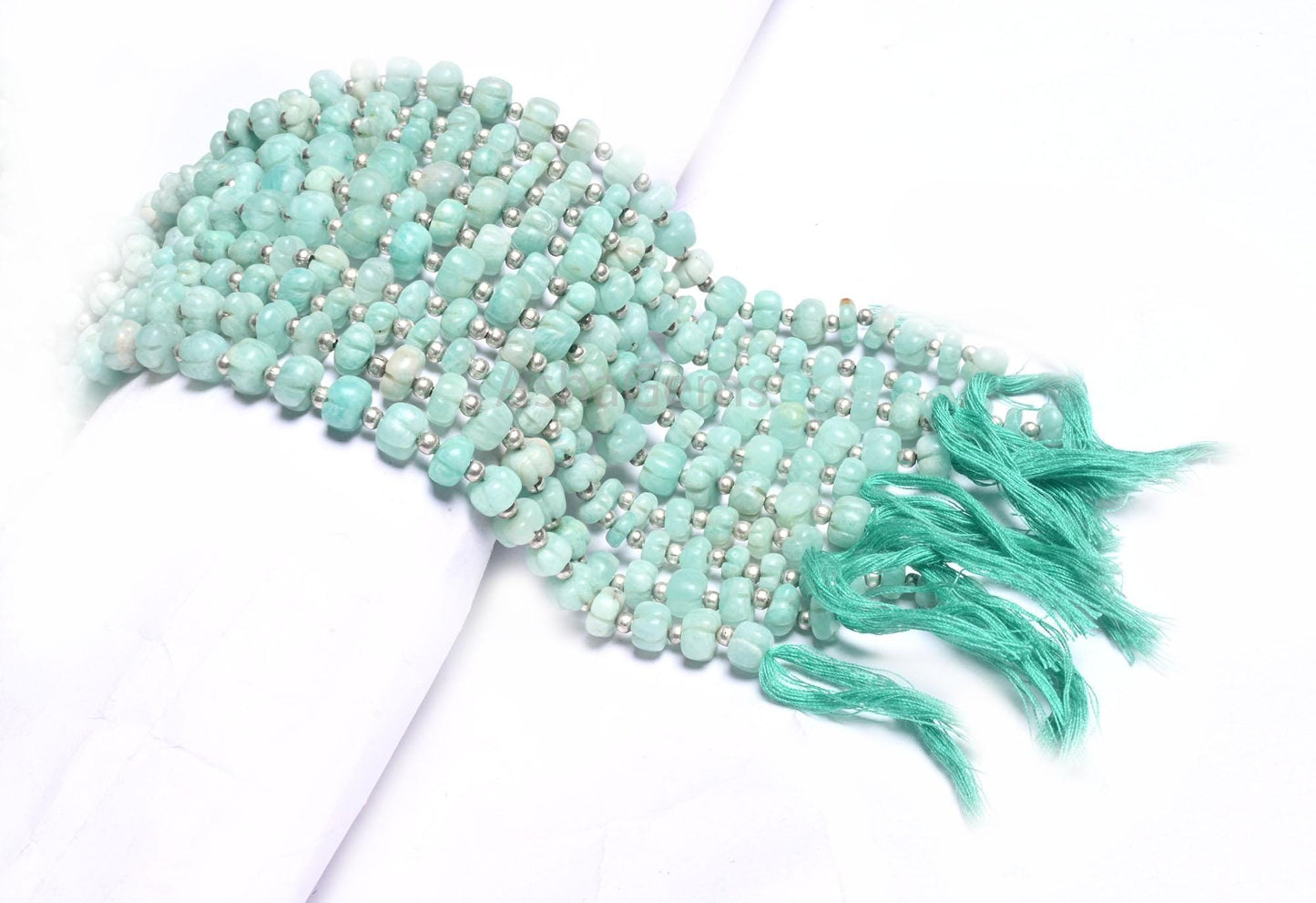 Beautiful Amazonite carved Watermelon Gemstone Beads, Natural Blue Amazonite Smooth carving Uneven Shape Pumpkin Handmade Bead Jewelry SALE
