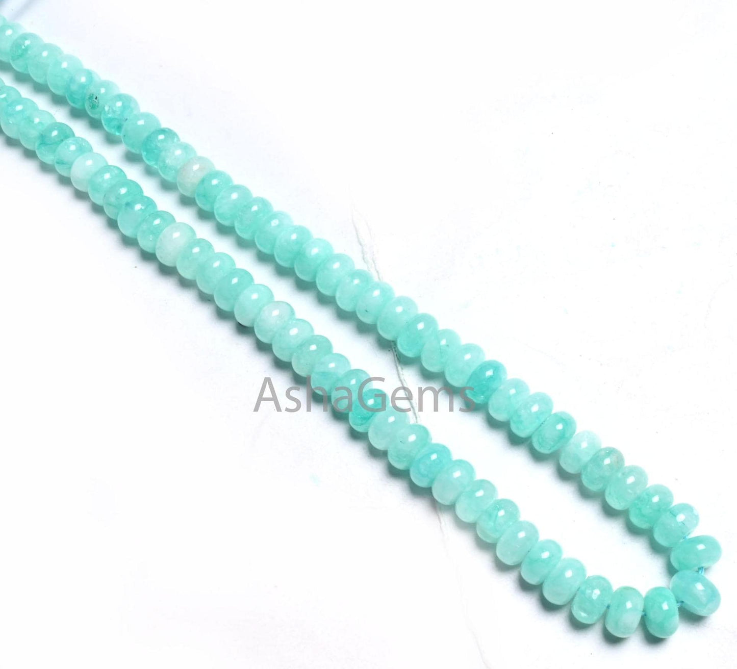 Fine Quality Peru Blue Color Jade Quartz Smooth Rondelle Gemstone Loose Beads,8 mm Neon Sky Blue Quartz Beads Jewelry making Necklace Crafts