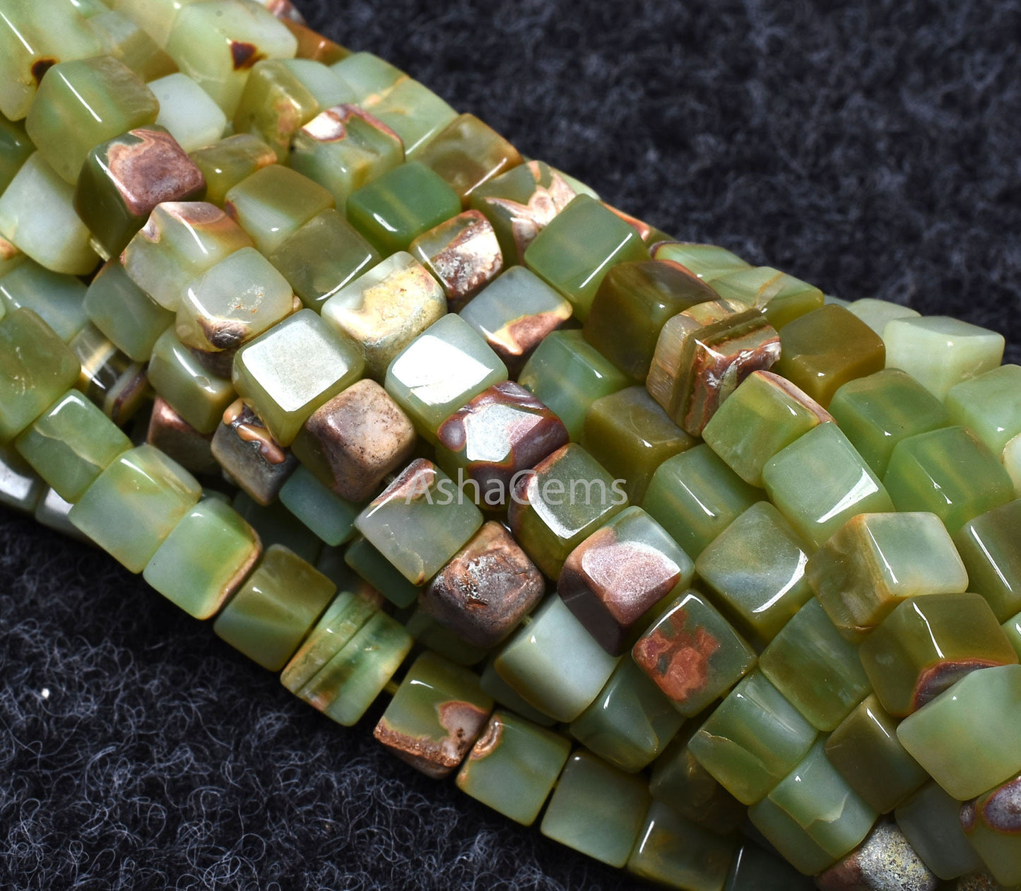 Bio Green Opal Shaded Box Shape Beads,Beautiful Green Opal Smooth 3D Cube Box Beads, Plain Handmade Opal Cube Beads For Jewelry Making SALE