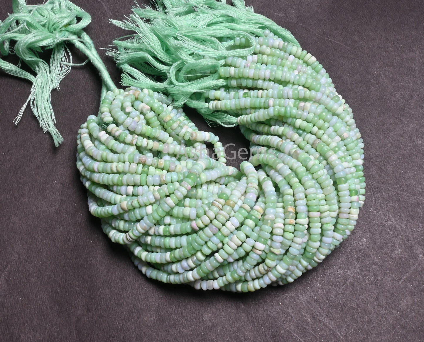 Shaded Green Opal Flat Rondelle Uneven Shape Handmade Beads, parrot Green Opal Gemstone Loose Beads, Mint Opal Beads Jewelry Handicraft SALE