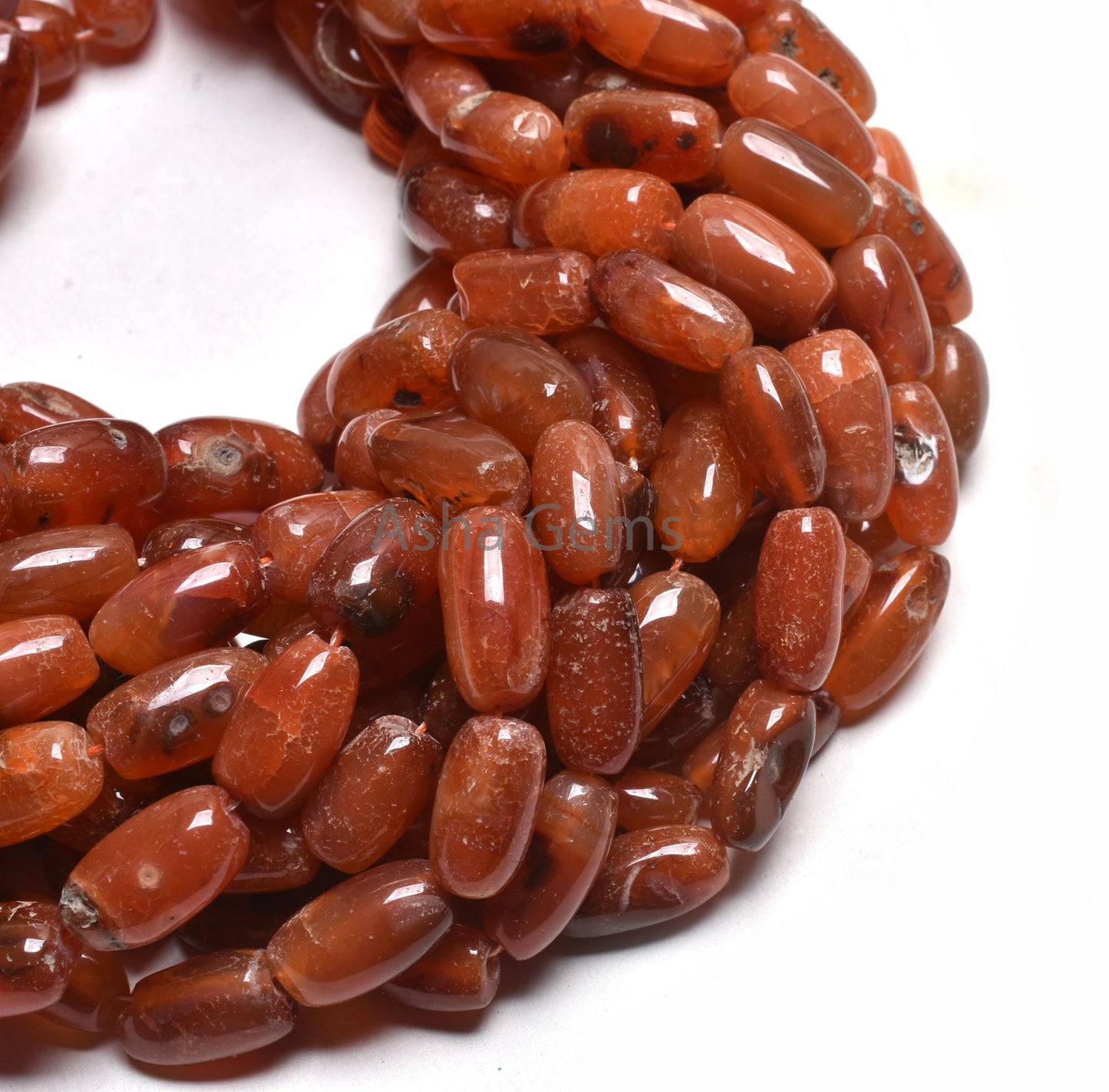 15" Strand Natural Carnelian Fancy Cylinder Shape Gemstone Beads, Red Carnelian Loi Handmade Pipe Straight Drill Beads Jewelry Making Crafts