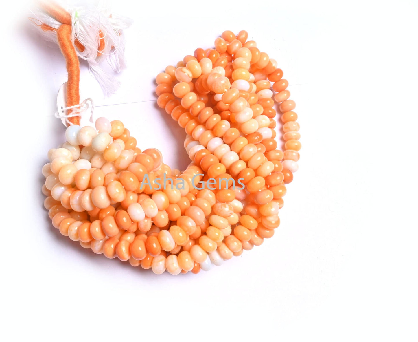 AAA Orange Opal Smooth Rondelle Beads, 8/16" Strand Shaded Fire Opal Color Handmade Gemstone carrot Orange opal beads Necklace Jewelry SALE