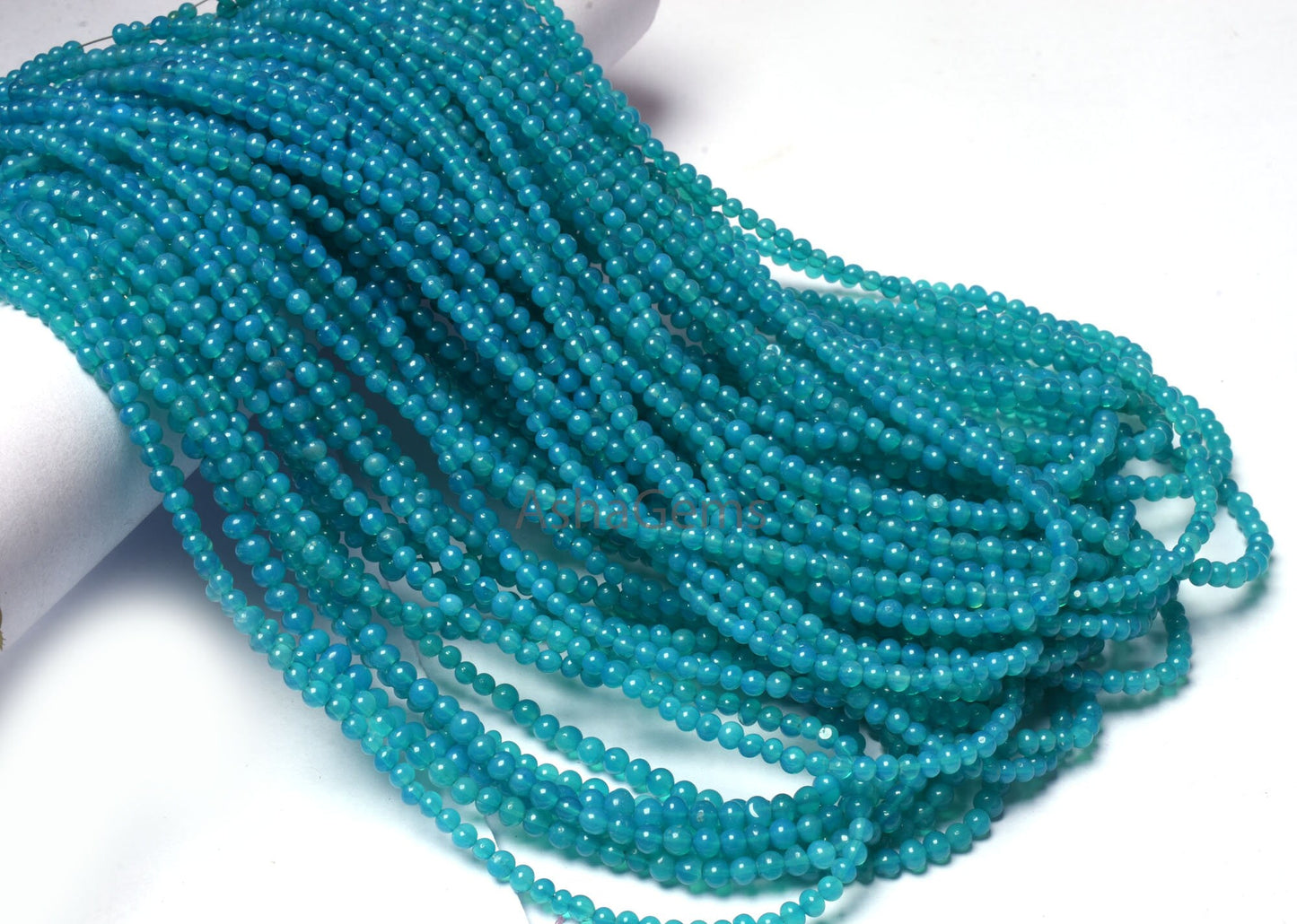 Beautiful Blue Ethiopian Opal Round Shape Beads, Neon Blue Ethiopian Opal Smooth Round ball Beads, Opal Smooth Beads For Jewelry Making SALE