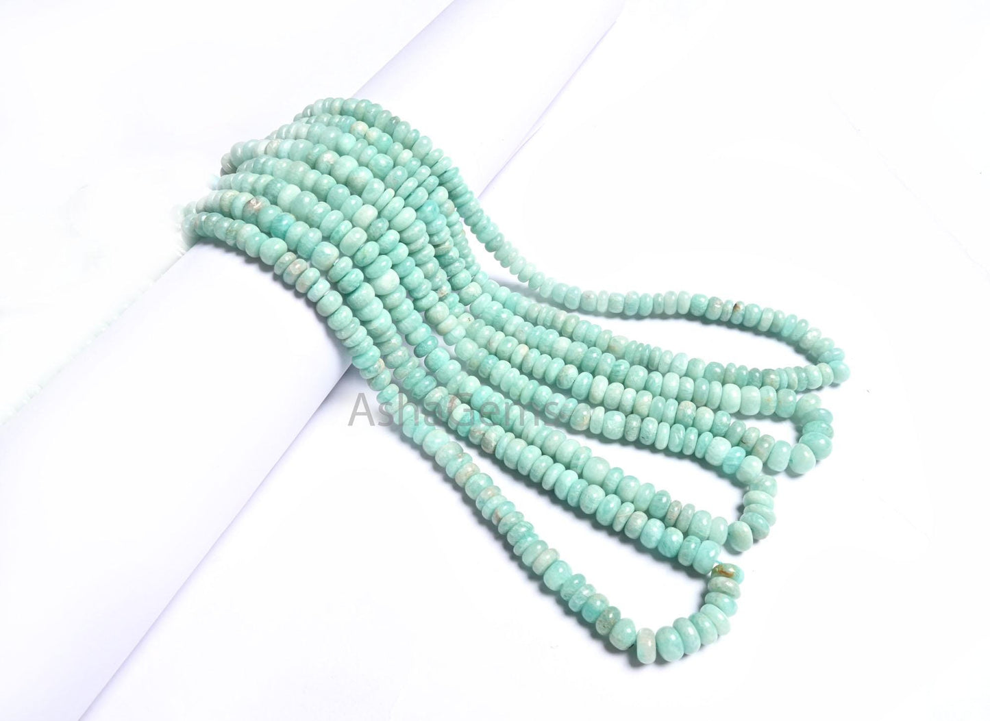 Beautiful Amazonite Smooth Rondelle Shape Gemstone Loose Beads,8/16" Natural Blue Amazonite Plain Handmade amazonite Bead Jewelry Craft SALE (AG 12344)