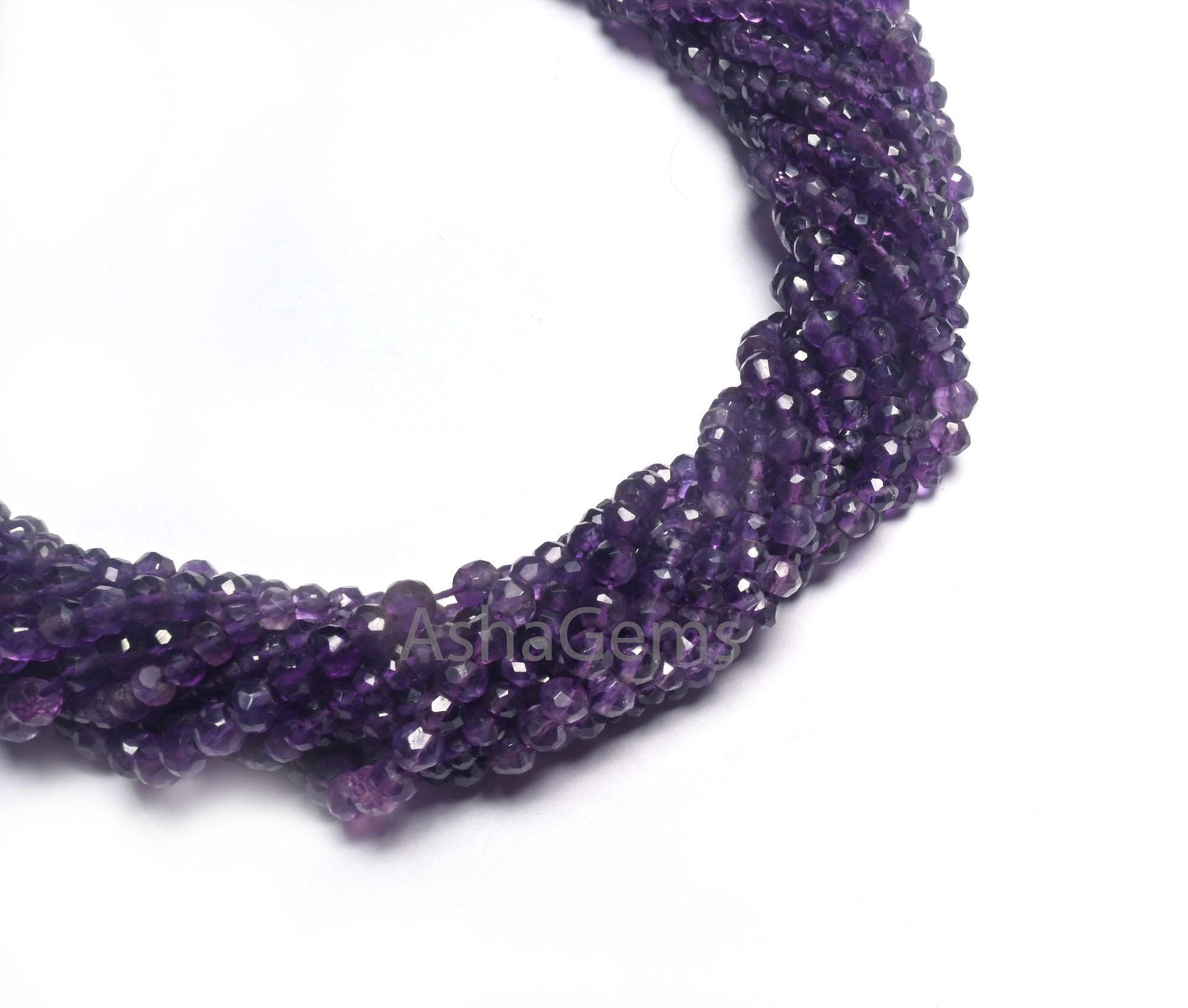 Fine Quality African Amethyst Faceted Rondelle Shape Beads,13"Natural Purple Amethyst Indian Machine Cut Gemstone Amethyst Bead Jewelry SALE