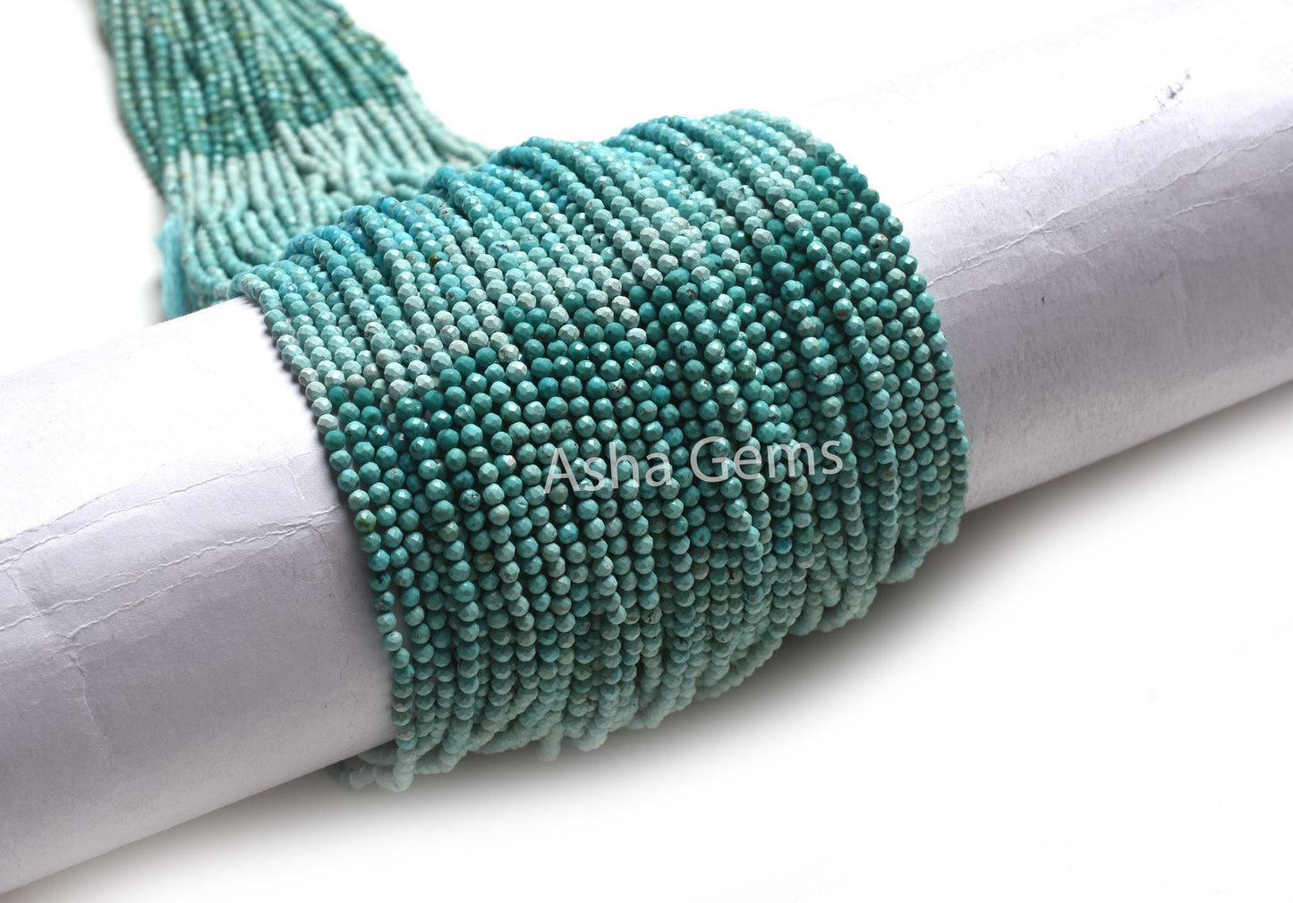 13" Strand AAA Natural Turquoise Micro Cut Faceted Beads,2.25 mm Shaded Blue Turquoise machine cut beads, Real Turquoise Bead Jewelry Crafts