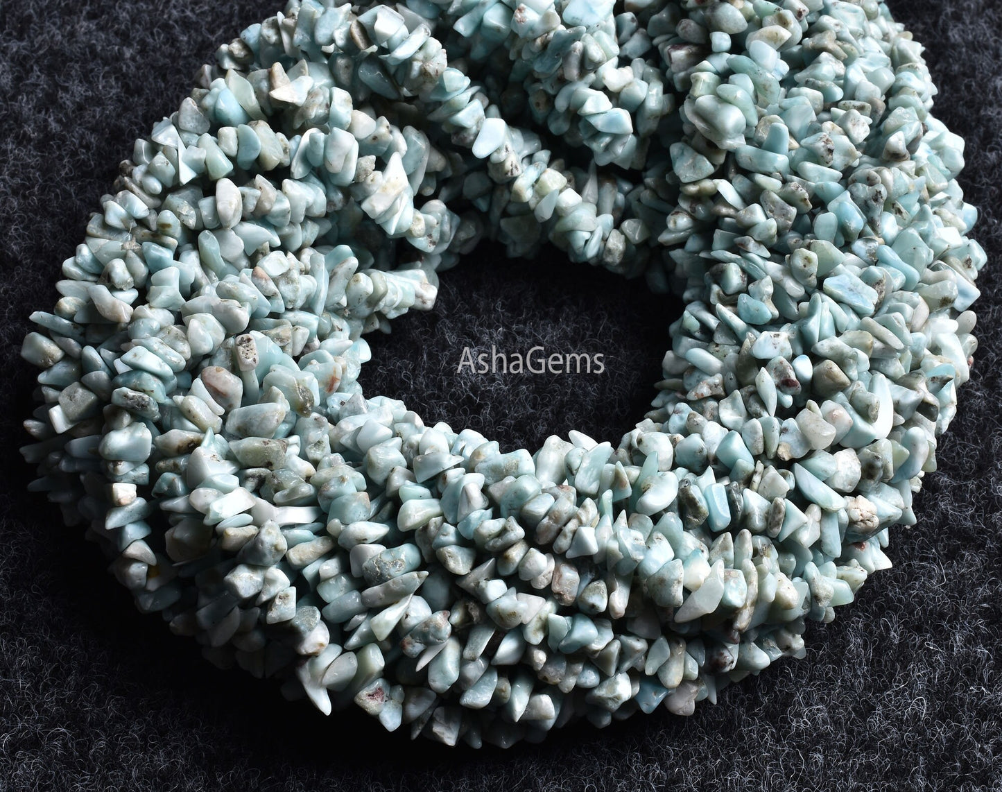 Natural Blue Larimar Uncut Chips Gemstone Beads,34" Strand Larimar Smooth Raw Rough Tiny Nugget Beads, Larimar Beads Jewelry Craft Necklace