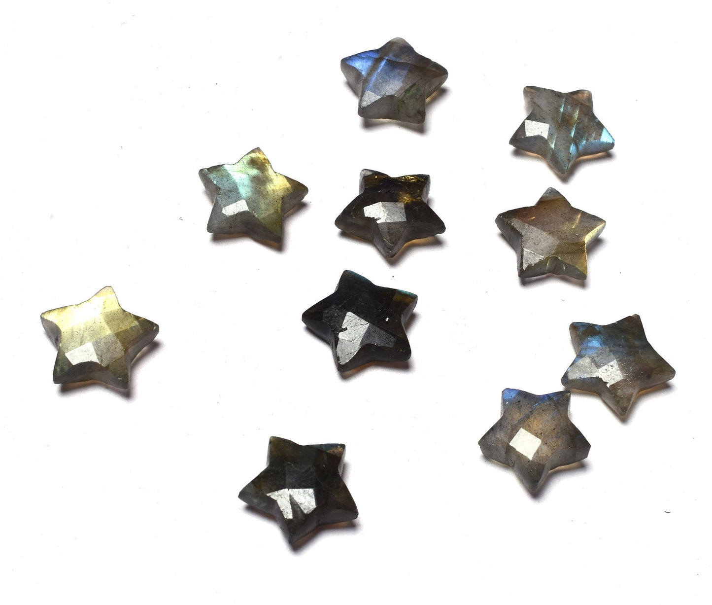 3,5,10 Pc Flashy Labradorite Carved Star Briolette,11-12 mm Black Rainbow Carving Star Gemstone Multi Fire labradorite Jewelry Making Crafts