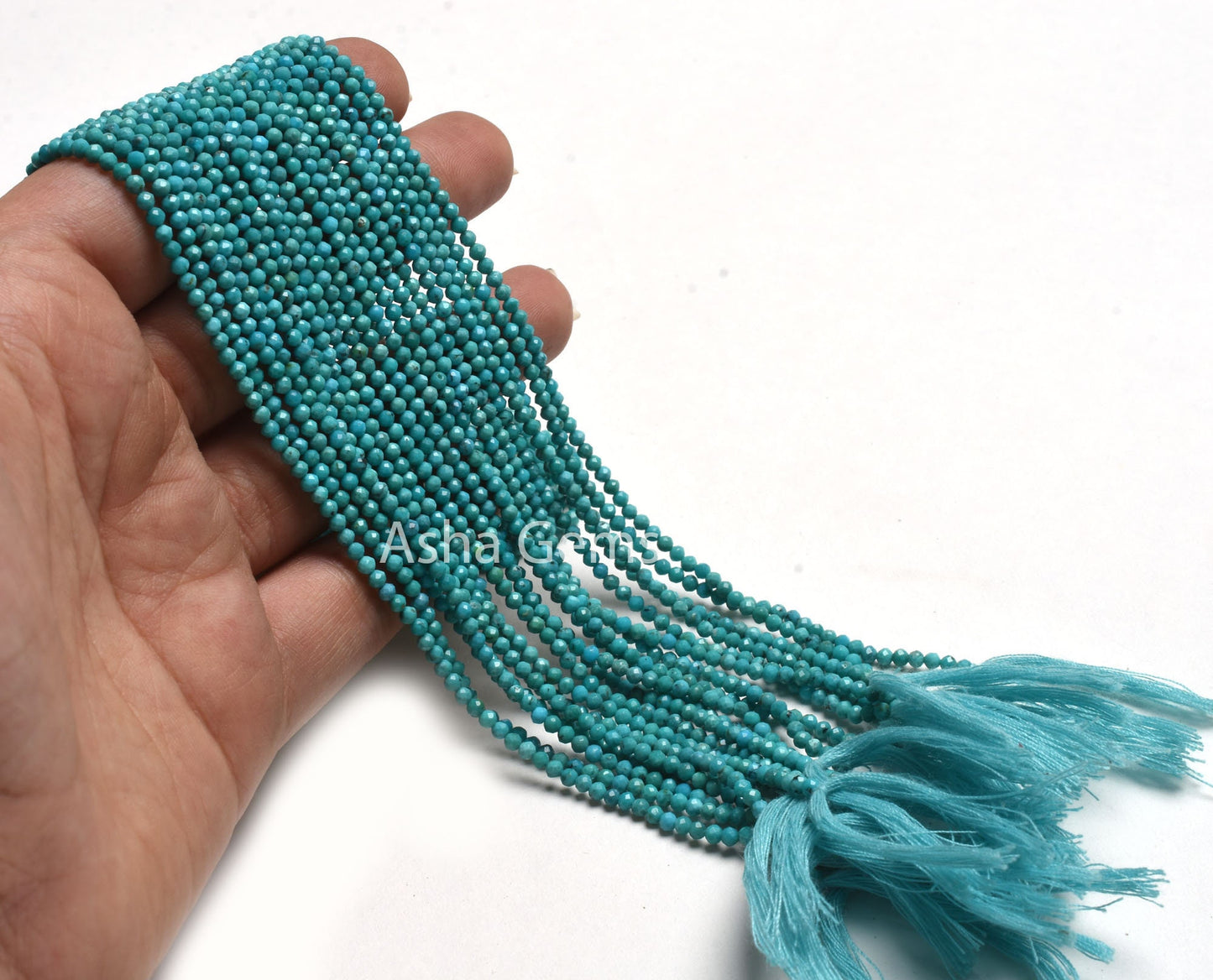 AAA Natural Arizona Turquoise Micro Cut Gemstone Beads,2.5 mm American Turquoise Machine Cut Rondelle Faceted Beads,13" Blue Turquoise Beads