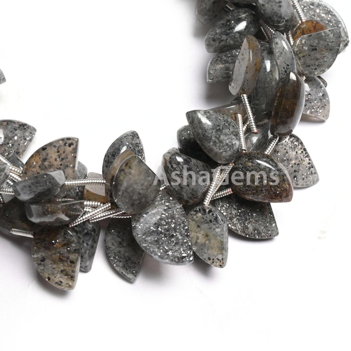 Natural Black sunstone Fancy Keri Shape Gemstone Loose Beads, Fine Sunstone fancy One Side Flat Table Side Drill Handmade Beads Jewelry SALE