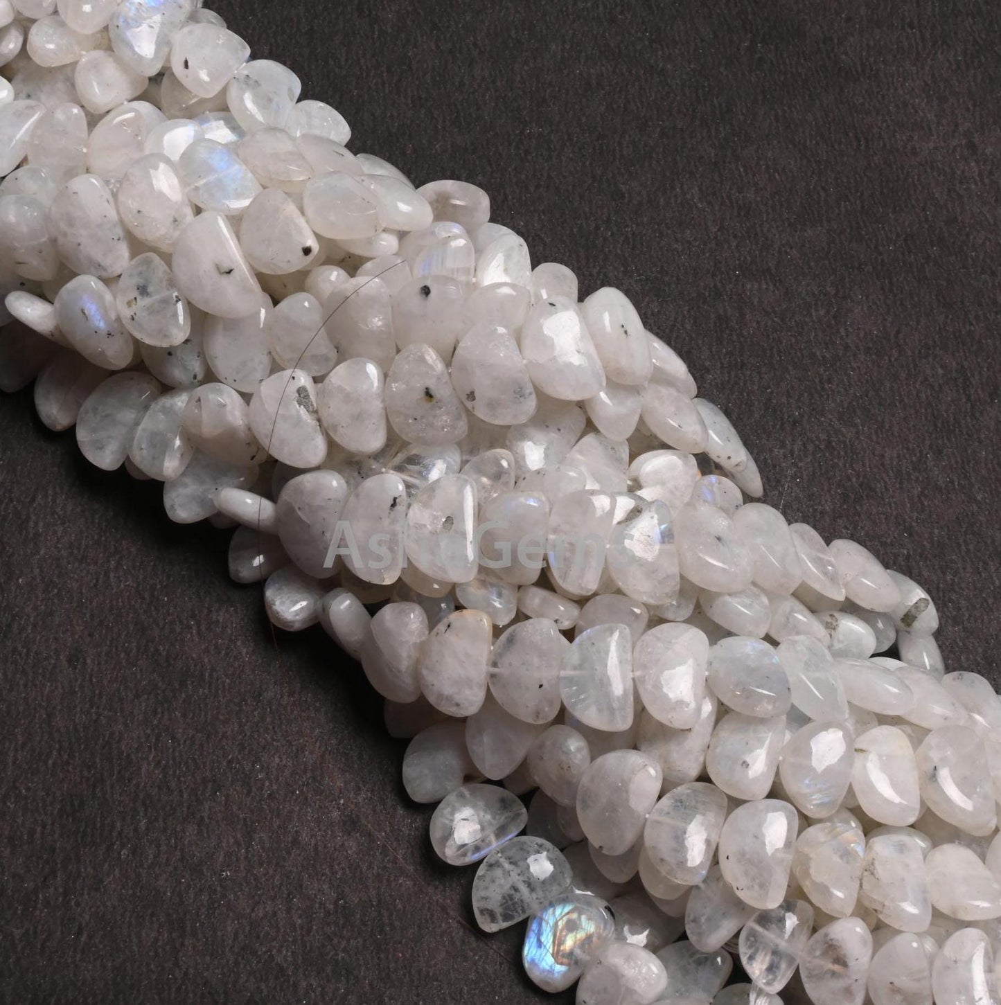 Natural Blue Fire Rainbow Moonstone fancy D Shape beads, Flashy White rainbow moonstone Half moon Smooth handmade Gemstone Bead Jewelry SALE