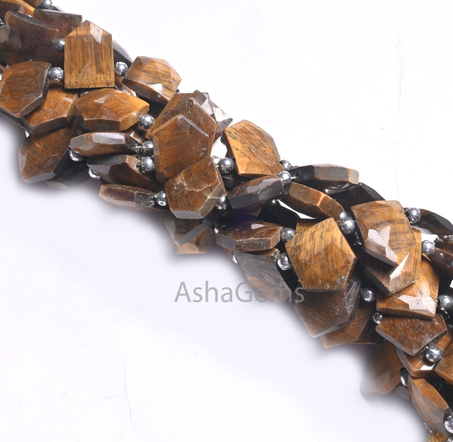 Beautiful Tiger Eye Fancy Gate Shape Gemstone Beads,8" Natural Tiger Eye faceted Briolette Side Drill Tiger Eye Beads Jewelry Crafts SALE (AG 18677 )