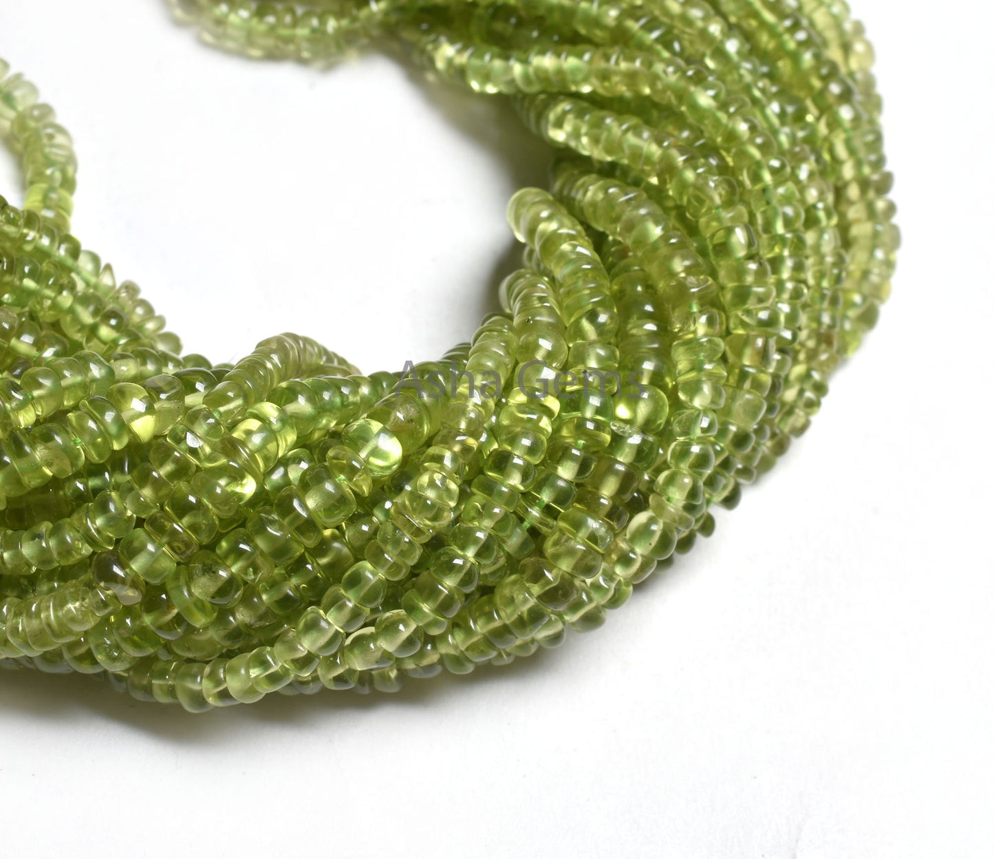 16" Strand Green Peridot Smooth Rondelle Beads, Natural Peridot Beads, Peridot Plain Handmade Gemstone Beads Jewelry making Handicraft SALE