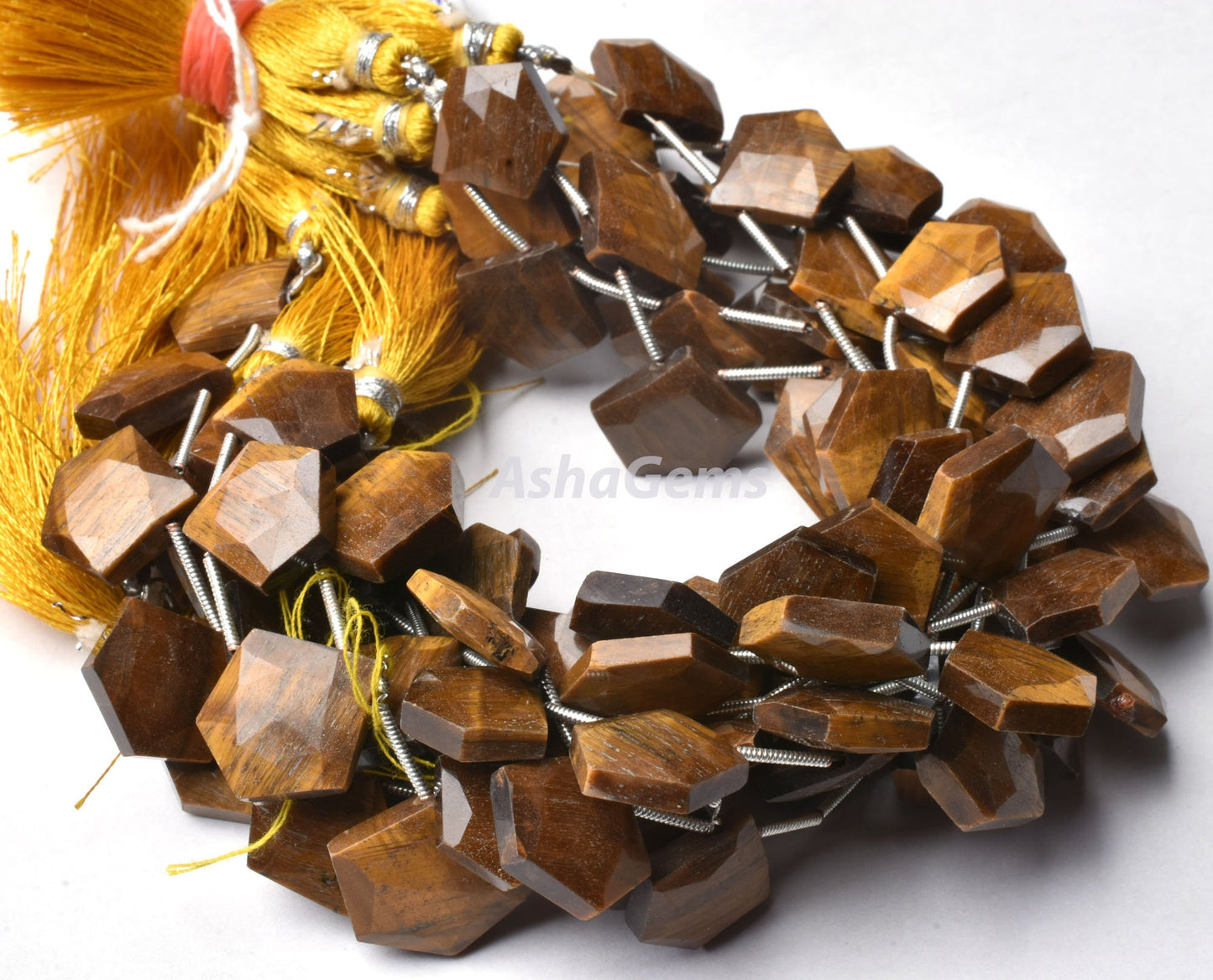 Beautiful Tiger Eye Fancy 5 Corner Heart Shape faceted Beads,8" Strand Tiger Eye fancy Briolette Side Drill Gemstone Bead Jewelry Craft SALE