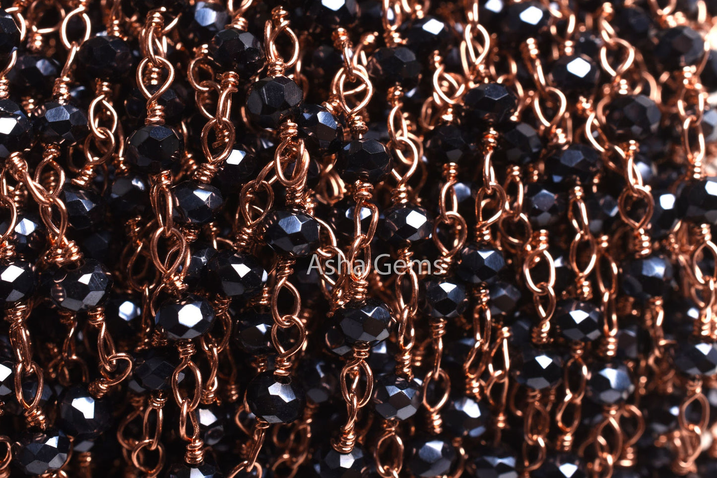 AAA Black Spinal Hydro Silver Coated Beads Rosary Chain By Feet Copper Plated 3mm Spinel Hydro Faceted Rondelle Chain For Jewelry Craft SALE