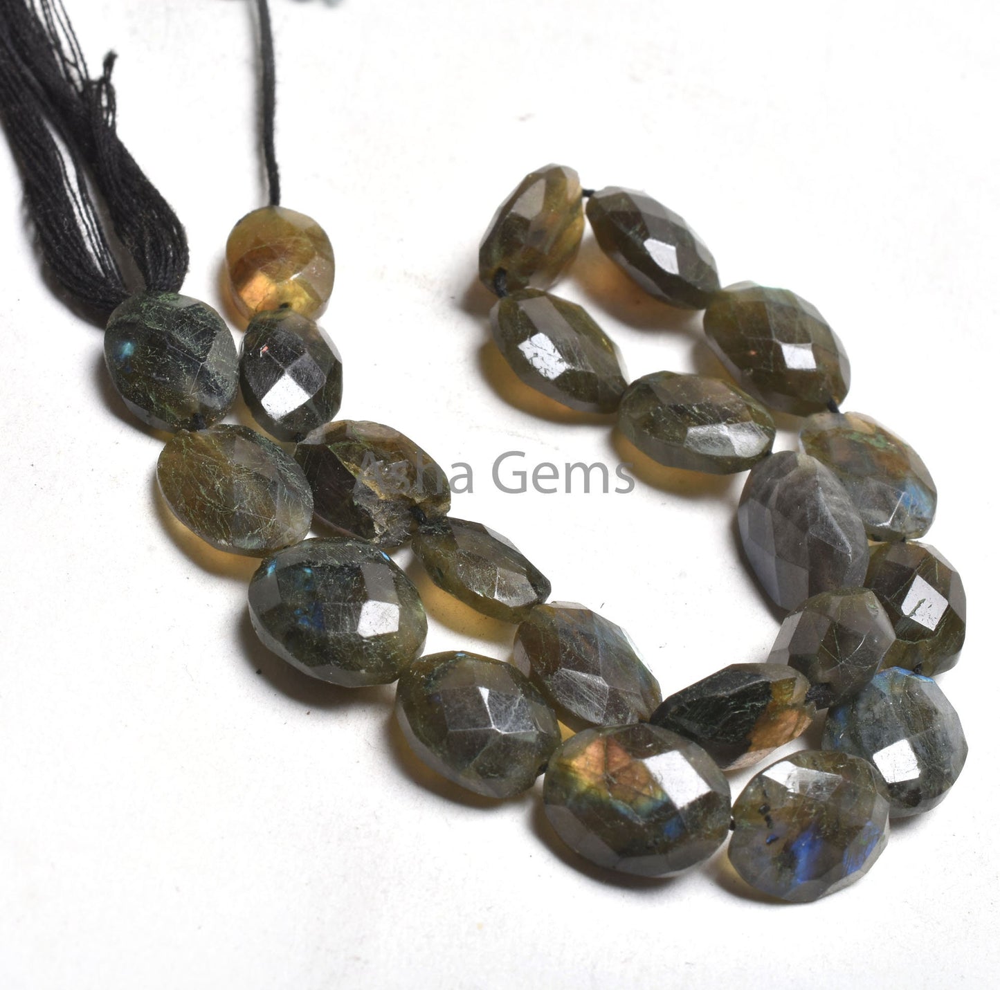 10"Strand Labradorite Faceted Mani Oval Shape Checker Cut Gemstone Loose Beads,8-13 mm Labradorite Oval Briolette Bead Jewelry Making Crafts