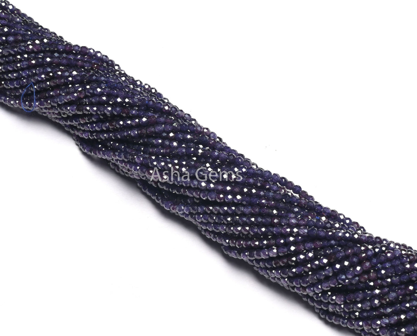 Beautiful Indigo Blue Zircon Micro Cut Faceted Gemstone Beads 2.5 mm AAA Blue Cubic Zircon faceted Rondelle Beads Jewelry Making Craft SALE