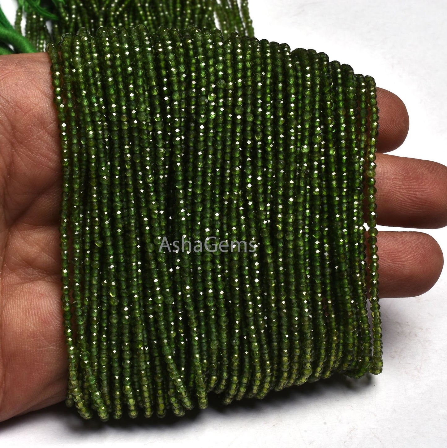 AAA Green Chrome Diopside Faceted Rondelle Beads,Beautiful Chrome Diopside Machine Cut Micro Faceted Gemstone Bead Strand Jewelry craft SALE
