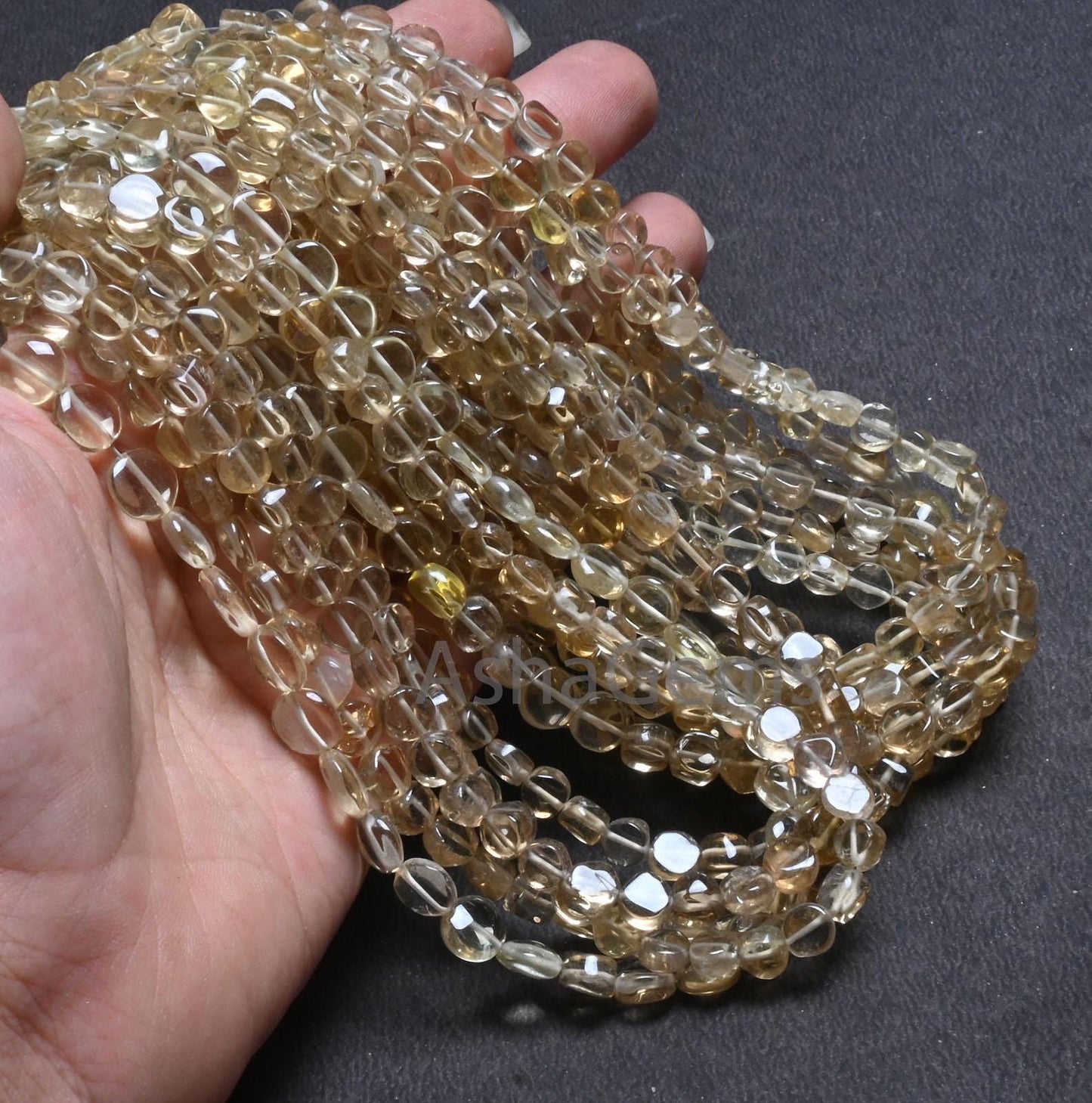 Beautiful Lemon Quartz Smooth Uneven Coin Shape Handmade Beads,14" Strand Natural Lemon Straight Drill Coin Gemstone Bead Jewelry Craft SALE