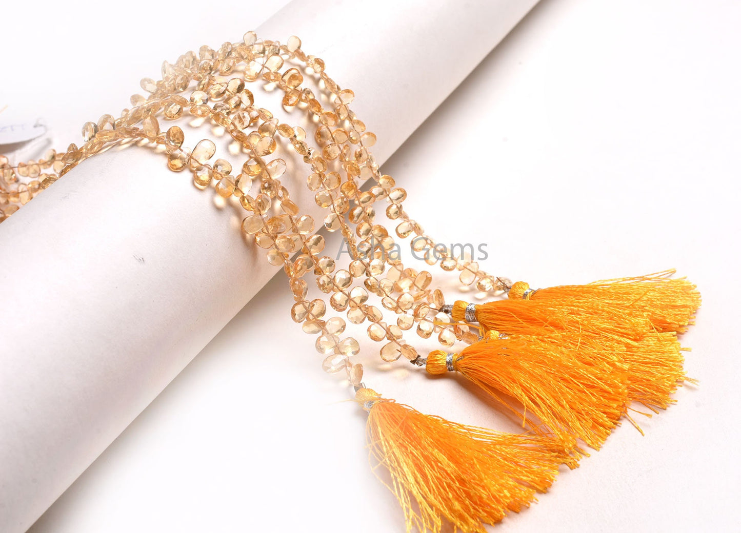 AAA Quality Citrine Quartz Faceted Pear Shape Beads,4-7mm Natural Yellow Citrine Tiny Teardrop Briolette Gemstone Beads,8" Citrine Bead SALE