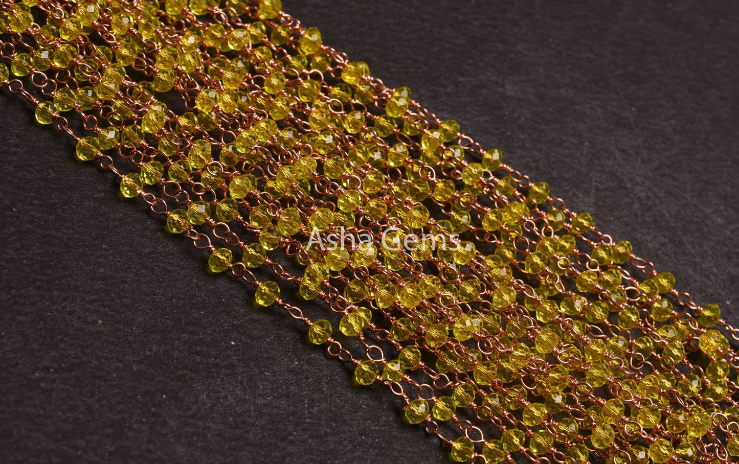 AAA Lemon Quartz Hydro Micro Cut Beads Rosary Chain Gold,Rose Gold Plated Wire Wrap Rondelle Beaded Handmade Chain Jewelry Making Chain SALE