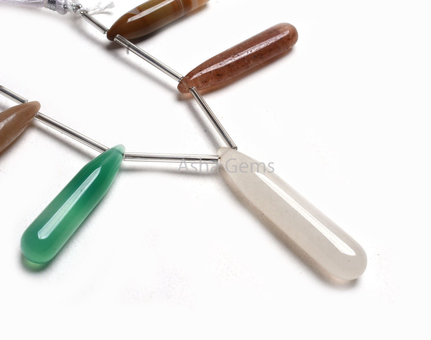 Beautiful Multi Color Stone Fancy Long Pencil Drop Beads, Mix Gemstone Plain Handmade Teardrop Beads, Disco Beads For Jewelry Craft DIY SALE