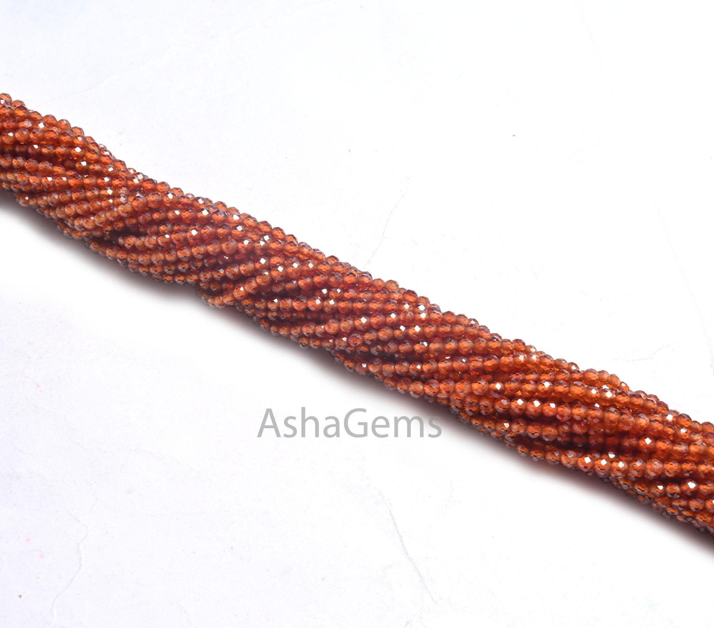 2.4mm Natural Brown Hessonite Garnet Faceted Rondelle Shape Gemstone beads Authentic Hessonite, Brown Garnet Micro Faceted tiny Bead Jewelry