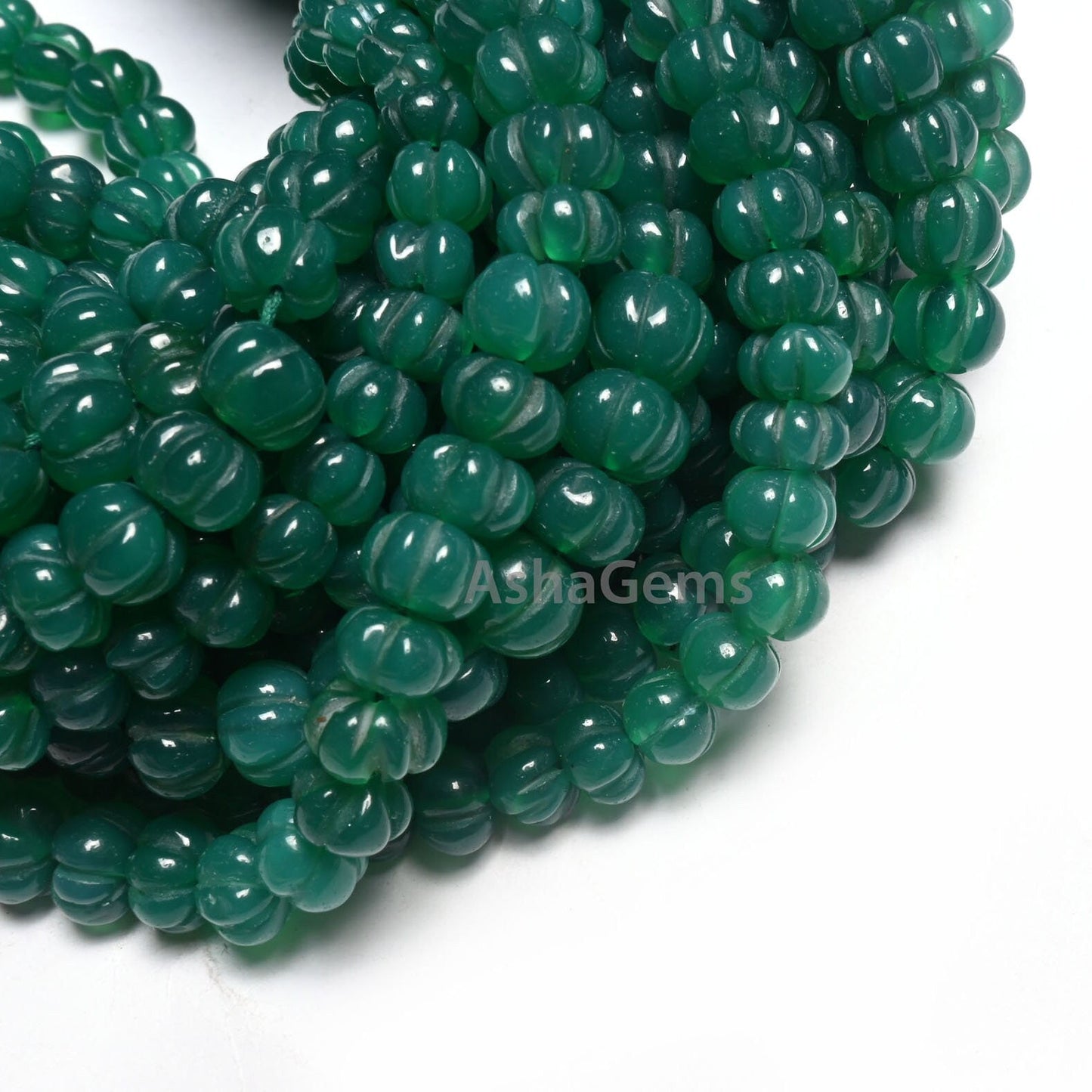 Beautiful Green Onyx Carving Watermelon Beads, Onyx Handmade Carved Rondelle Beads Green Onyx Carve Pumpkin Gemstone Bead Jewelry Craft SALE