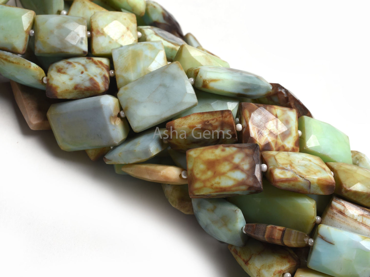 Beautiful Peru Boulder Opal Faceted Rectangle Beads,8"Strand natural Boulder Opal Fancy Shape Gemstone Straight Drill Bead Opal Jewelry SALE