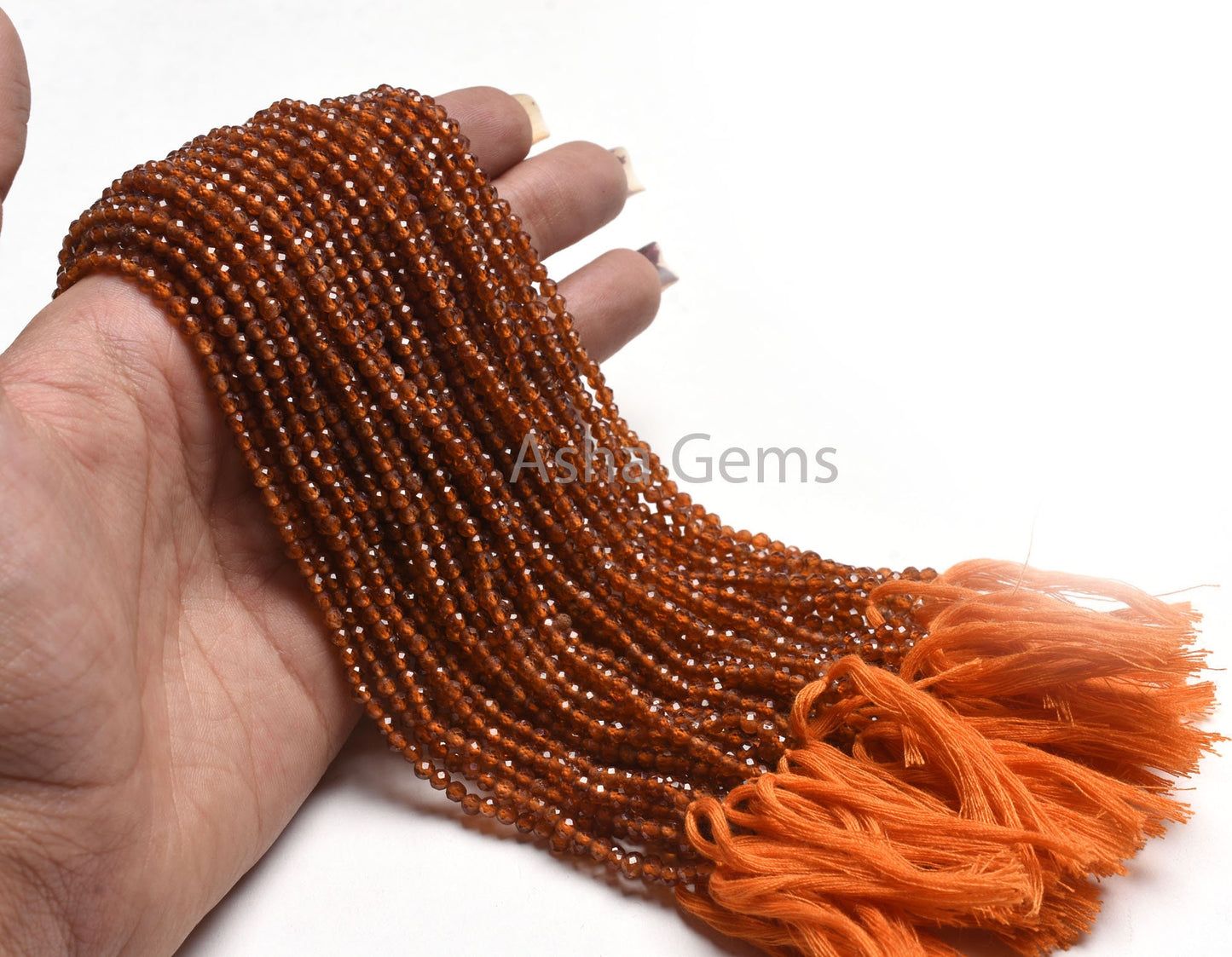 AAA Quality Natural Hessonite Machine Cut Beads,3.25 mm Brown Hessonite Garnet Micro Cut Faceted Rondelle Gemstone Bead Hessonite Jewelry