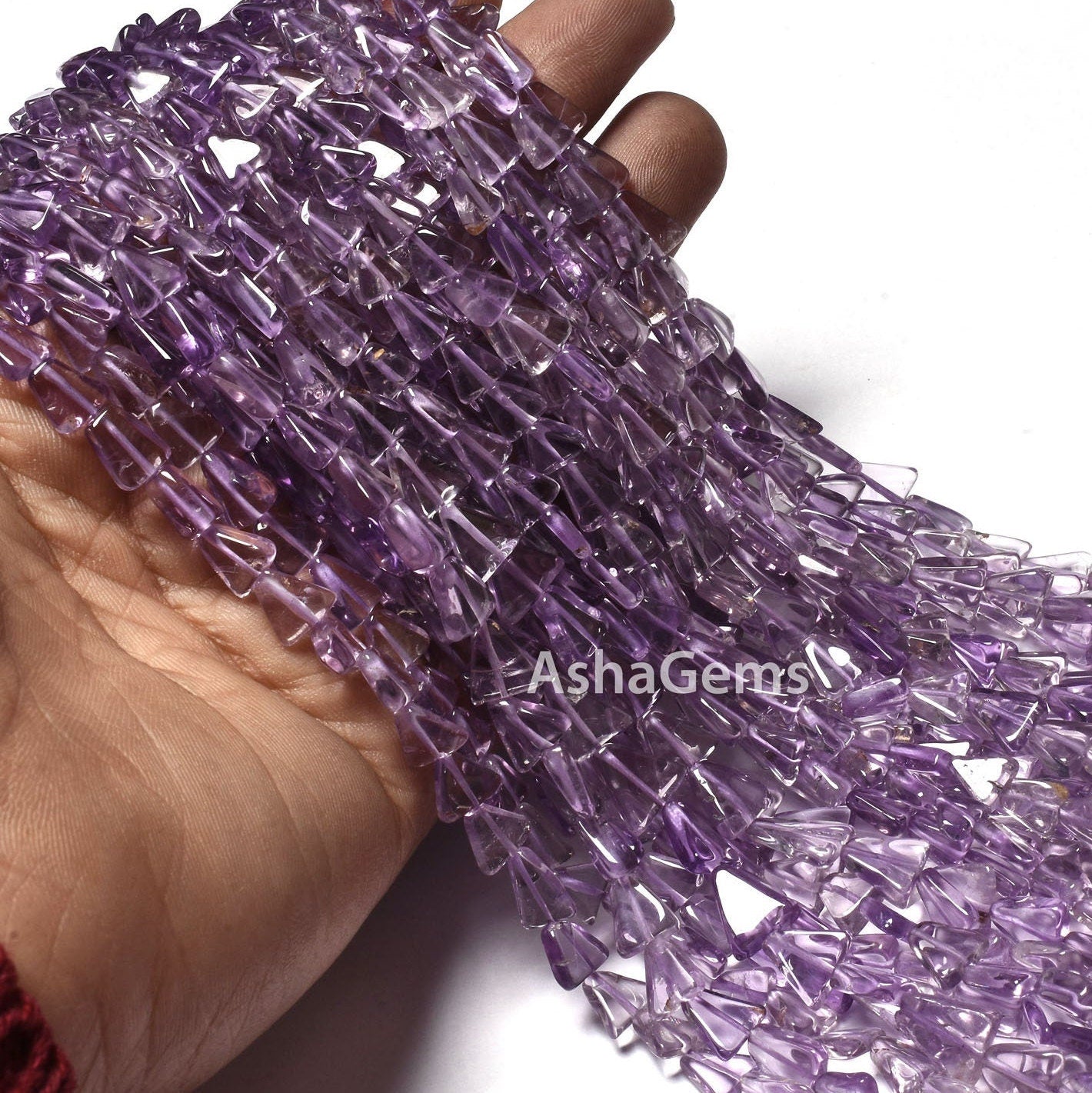 Beautiful Pink amethyst Smooth Triangle Shape Beads,13 Inch Strand Pink amethyst Beads, Amethyst Plain Handmade Fancy Gemstone Beads Jewelry
