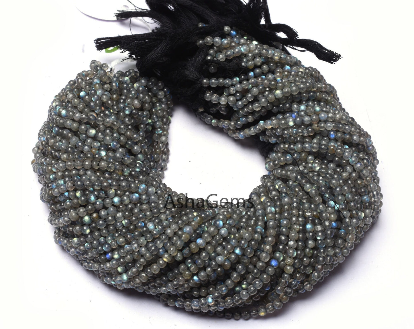 13"Strand Natural Blue Fire Labradorite Smooth Round Gemstone Beads,4 mm Black Rainbow Round Ball Beads Jewelry Craft Labradorite beads Sale