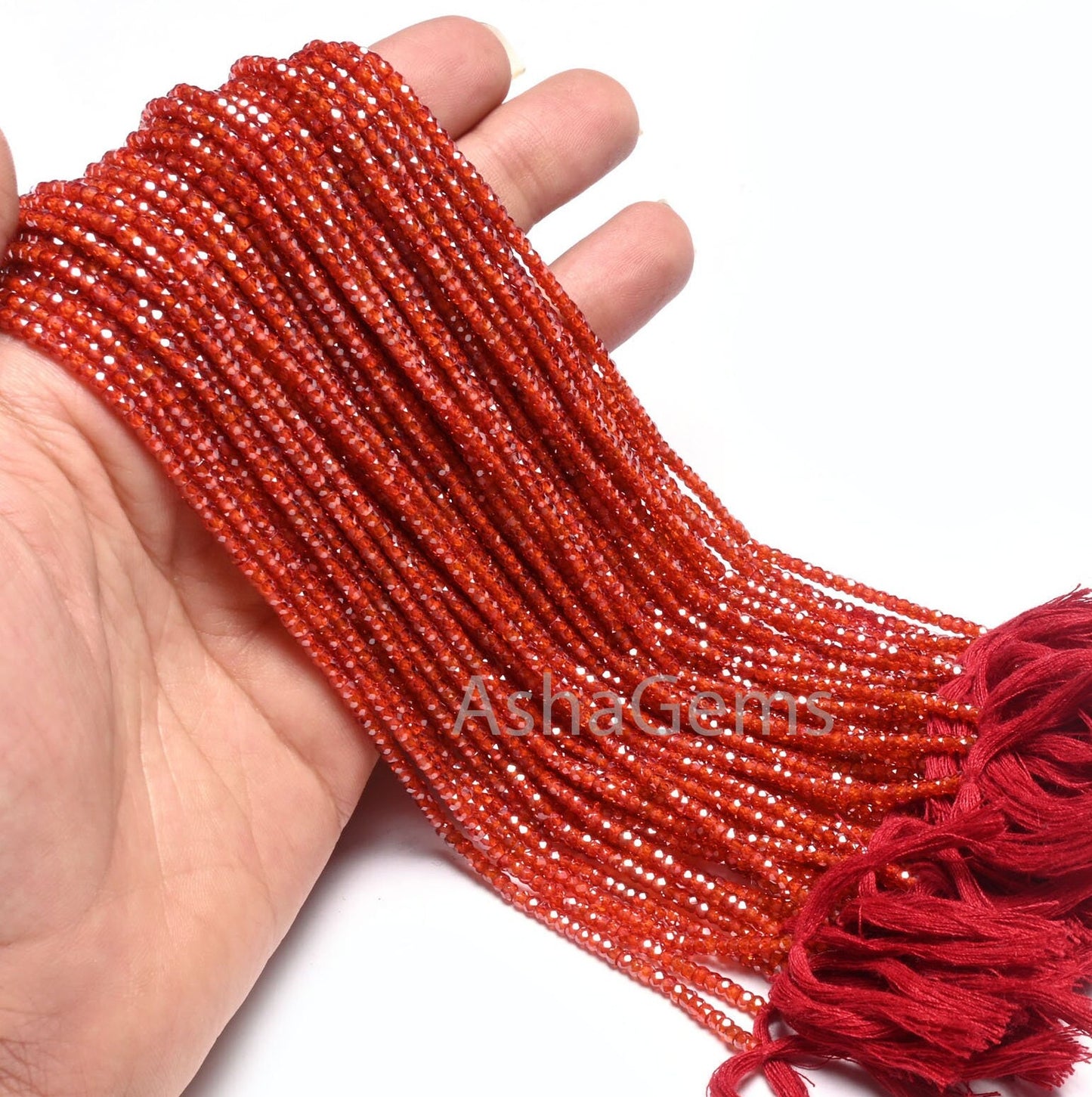 2.5 mm AAA Orange Zircon faceted Micro Cut rondelle Tiny beads,13"Strand Deep Orange Cubic Zircon Machine Cut Bead Jewelry making Craft SALE