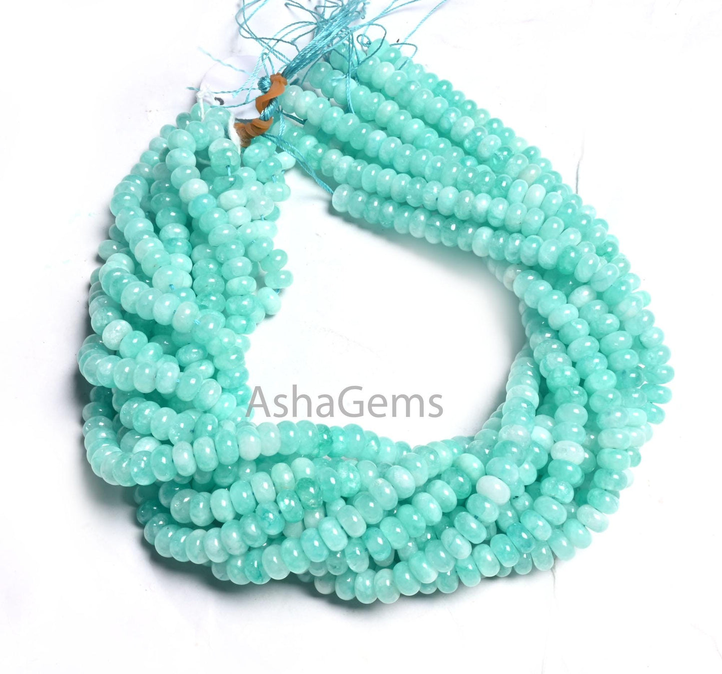 Fine Quality Peru Blue Color Jade Quartz Smooth Rondelle Gemstone Loose Beads,8 mm Neon Sky Blue Quartz Beads Jewelry making Necklace Crafts