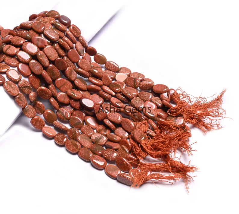 Brown Sunstone Smooth Flat Oval Shape Gemstone Loose Beads, Fine Sunstone Fancy Handmade Oval Straight Drill Beads Jewelry making Craft SALE
