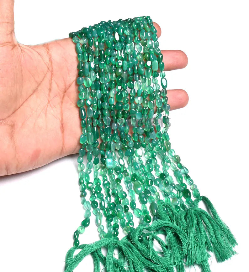 Beautiful Green onyx Shaded Smooth Nuggets Tiny Beads,5-9 mm Green Onyx Nugget Shape Plain Handmade Loose Onyx Gemstone Beads jewelry SALE (AG 22296)