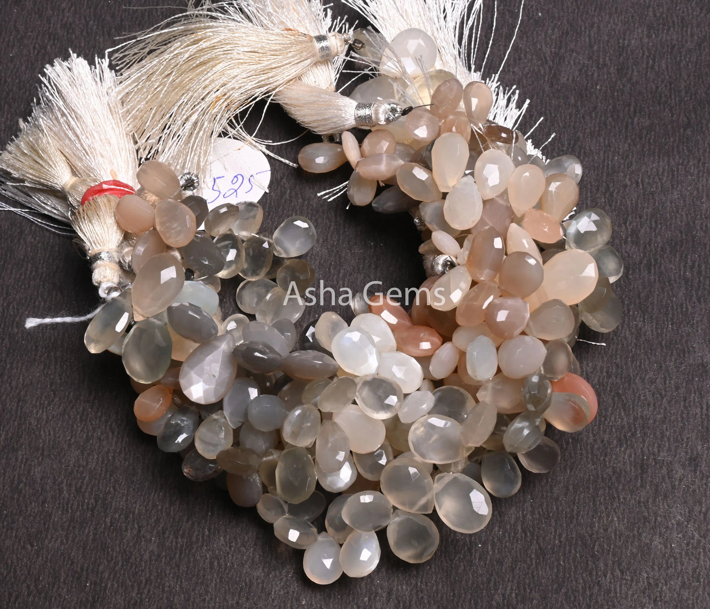 Fine Quality Multi Moonstone Faceted Pears Shape Beads,7.5" Shaded Moonstone Teardrop Briolette Side Drill Moonstone Bead Jewelry Craft SALE (AG 18525 )
