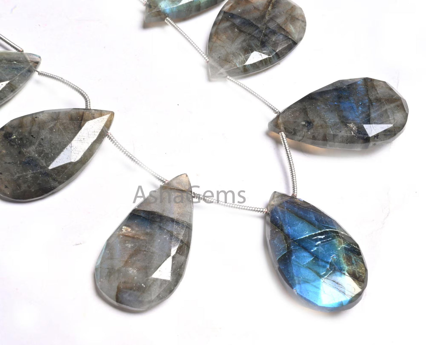 Beautiful Flashy Labradorite Faceted Pears beads, Natural Multi Blue Fire labradorite Teardrop Black rainbow Briolette Beads Jewelry makings (AG 18646)
